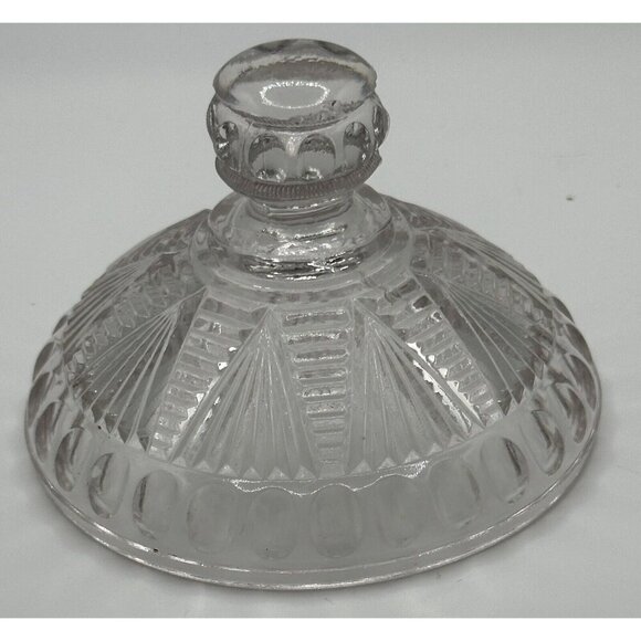Antique EAPG 1897 McKee Adonis/Washboard/Pleat & Tuck Covered Sugar Bowl - Picture 10 of 16